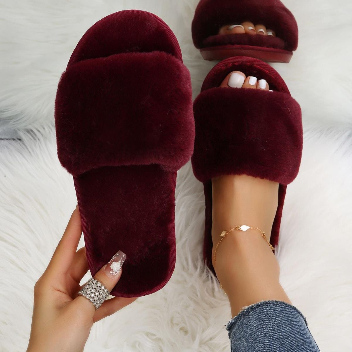 Fluffy Women's Plush Slippers