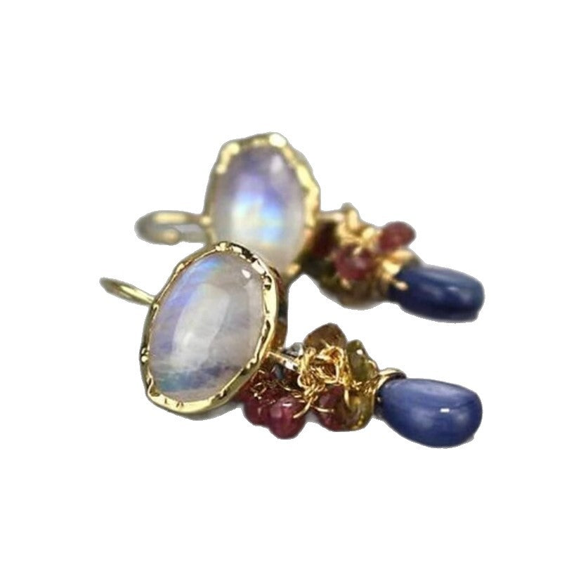Drop Earrings With Colored Stones