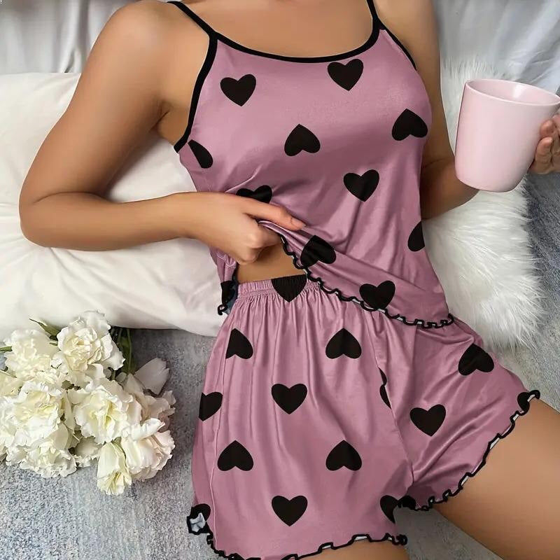 Love Women's Pajamas Two-piece Set Homewear With Braces
