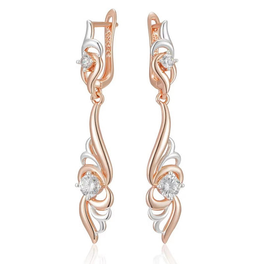 Zircon Flowing Pendant Earrings