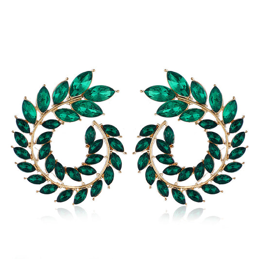 Leaf Zircon Earrings