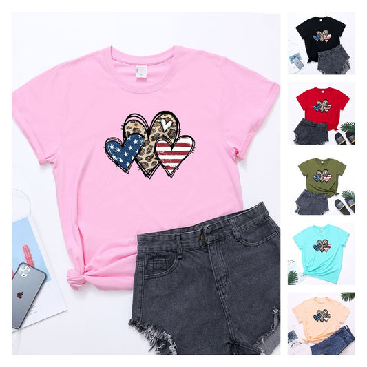 Star Stripes Independence Day Short Sleeve Top