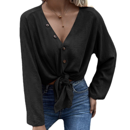 Casual Solid Single Breasted Cardigan Long Sleeve Shirt