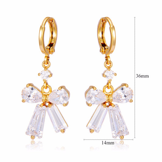 Zircon Bow Earrings