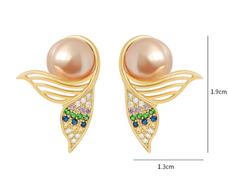 Designed Earrings With Micro-color Zircon