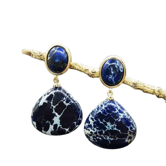 Natural Stone Emperor Stone Drop-shaped Earrings