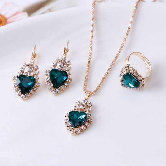 Water Drop Rhinestone jewelry set
