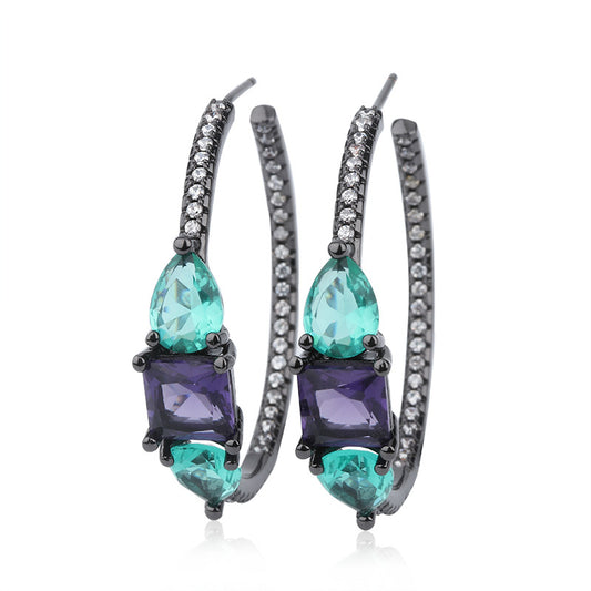 Shining zircon earrings