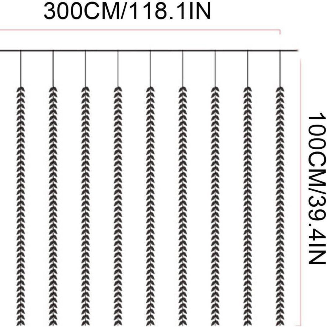 Green Leaf Rattan Copper Wire Curtain Light