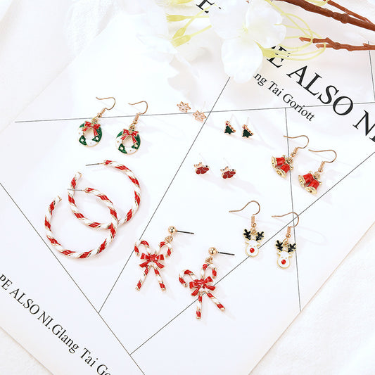 Christmas Tree Christmas Gift Earrings Set