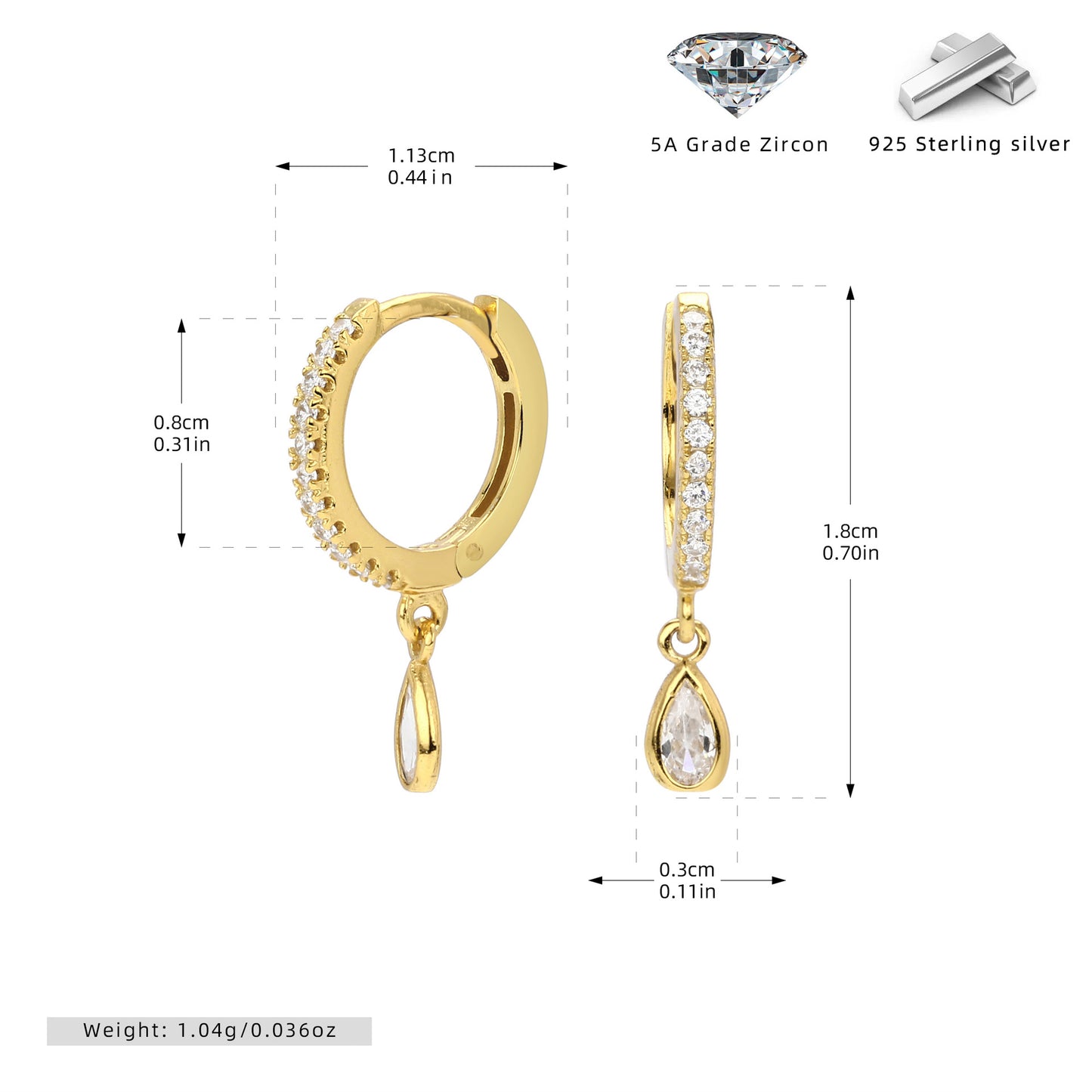 European And American Light Luxury High-end Diamond-encrusted Earrings