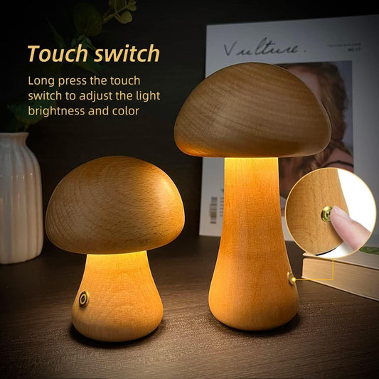 Mushroom LED Night Light w/Touch Switch