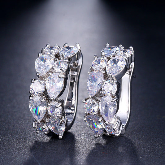 Women's colorful zircon earrings