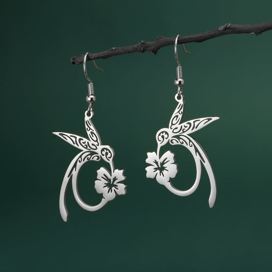 Stainless Steel Hummingbird Earrings