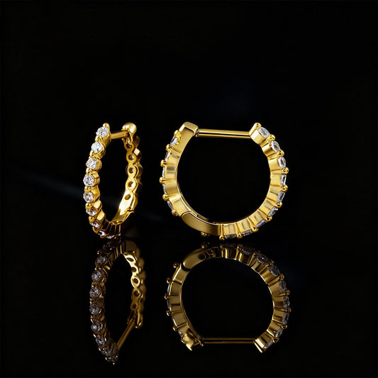 Classic Inlaid Hoop Earrings