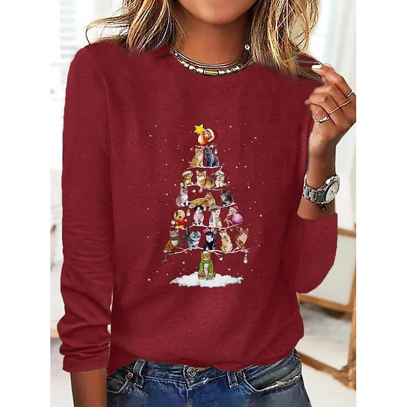 3D Digital print Floral Crew neck Long sleeve Pullover