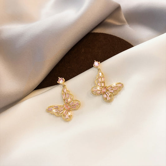 Zircon Butterfly Stud Earrings