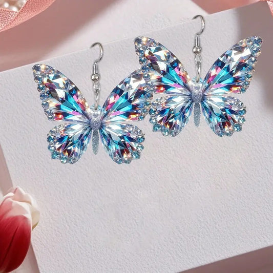 Sparkling 2D Butterfly Earrings