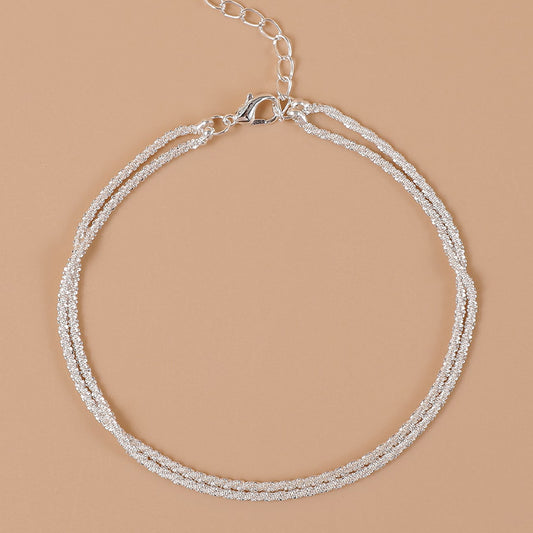 Women's Exquisite Braided Silver-plated Minimalist Anklet