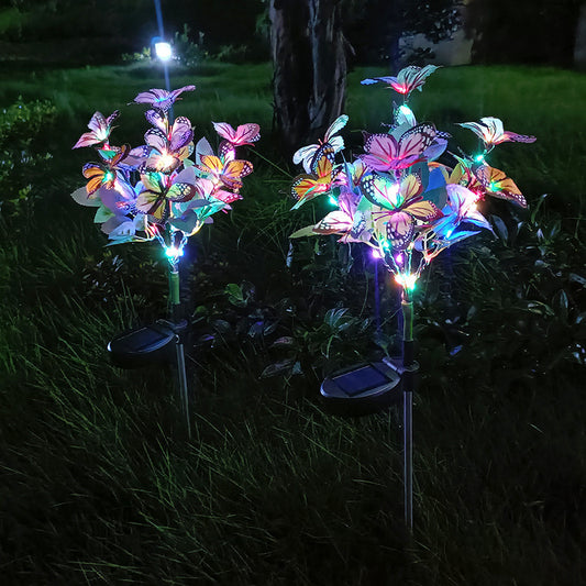 Solar Light Colored LED Butterfly Tree