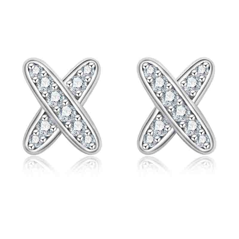 European And American Instagram-style Light Luxury Cross X Earrings