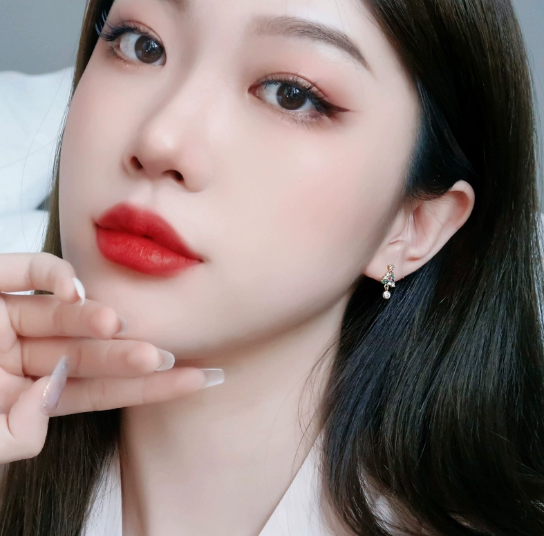 European And American Niche Color Diamond Christmas Tree Water Drop Earrings