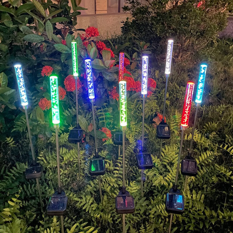Colorful SlowFlash Crystal Bubble Stick Solar Energy Lawn Lamp