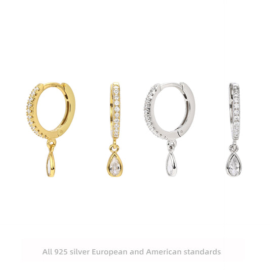European And American Light Luxury High-end Diamond-encrusted Earrings