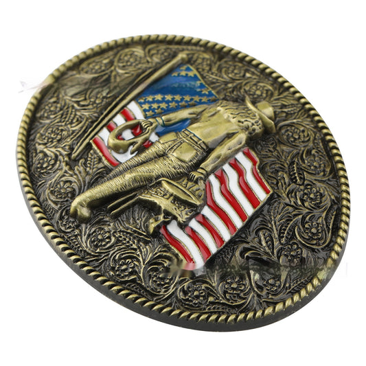 Western Style American Flag Belt Buckle
