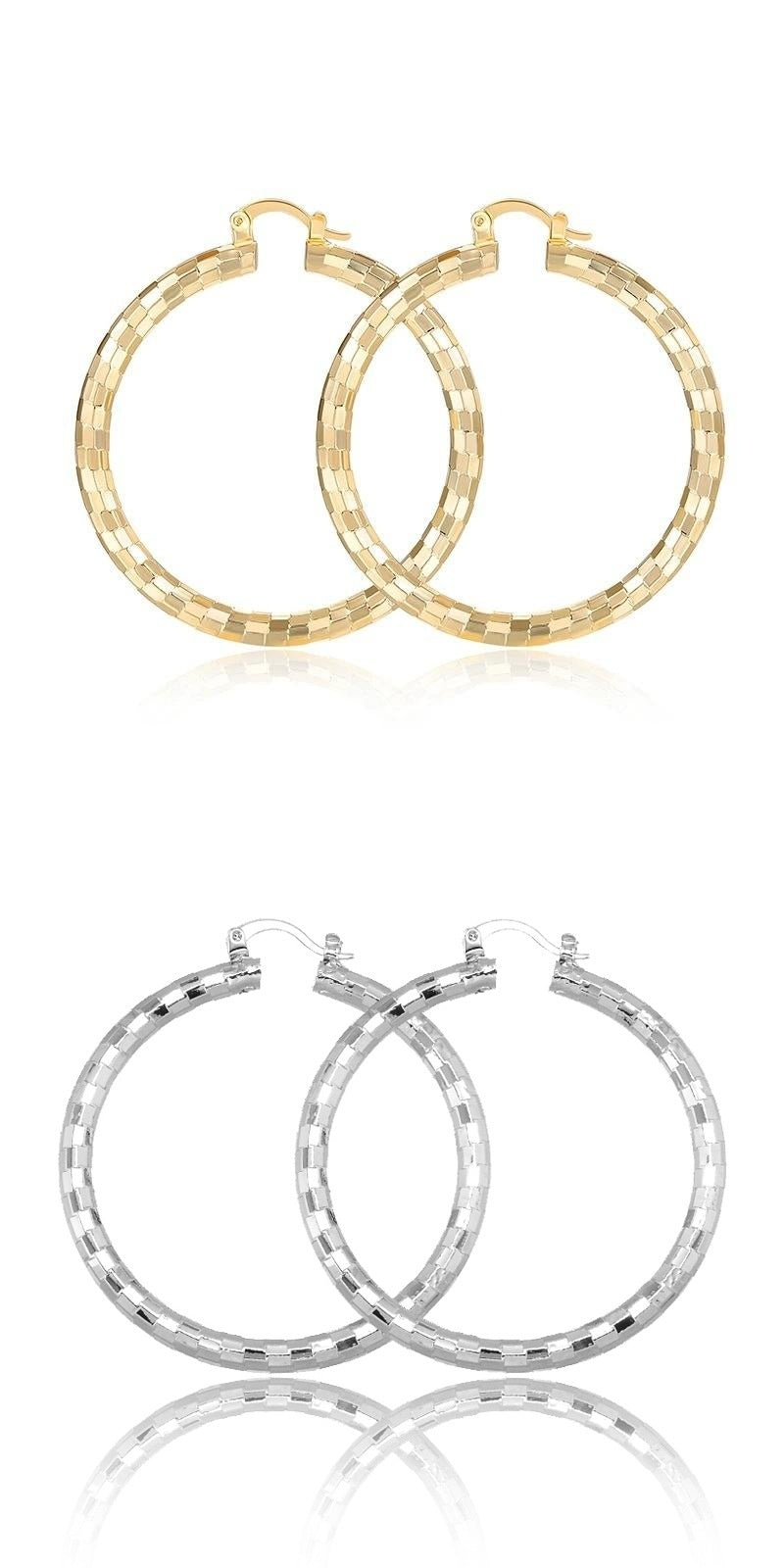 Checkered Hoop Earrings
