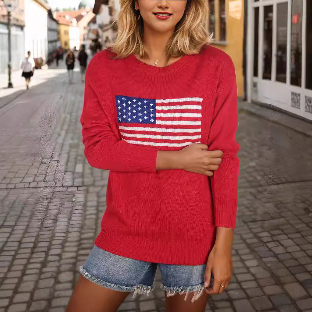 American Flag Retro Sweater