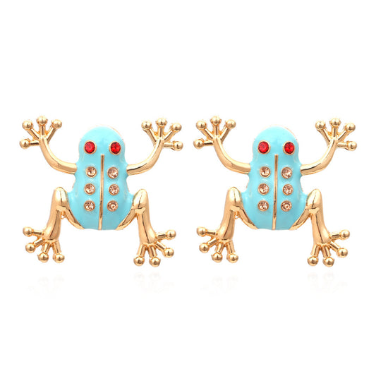 Inlaid Frog Earrings