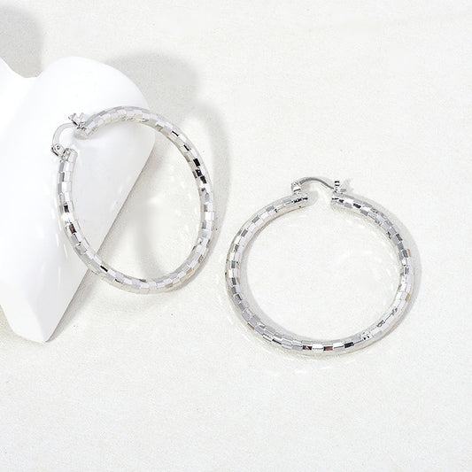 Checkered Hoop Earrings