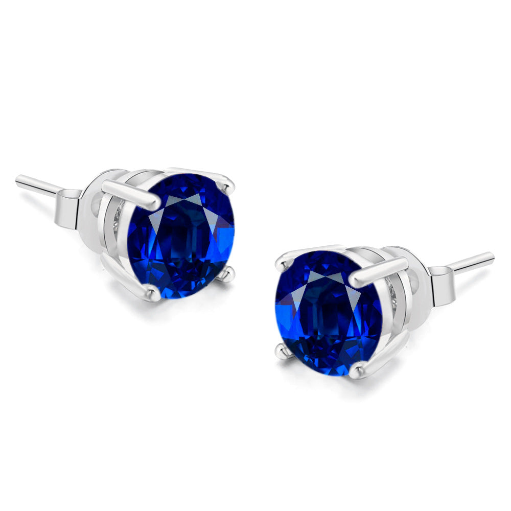 Classic Minimalist Round Zircon Stud Earrings With A Four-prong Setting