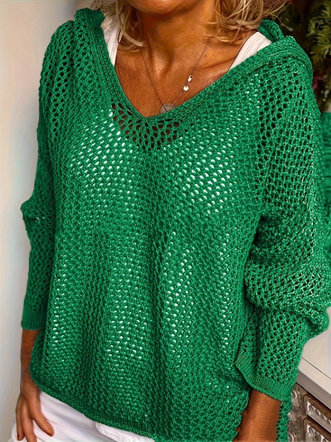 Elegant And Versatile Long-sleeve Hollow-out Hoodie