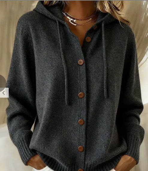 Womens American-style Relaxed-fit Cardigan Hoodie