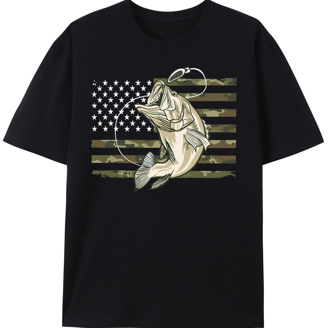 Men's American Flag Camouflage Bass T-shirt