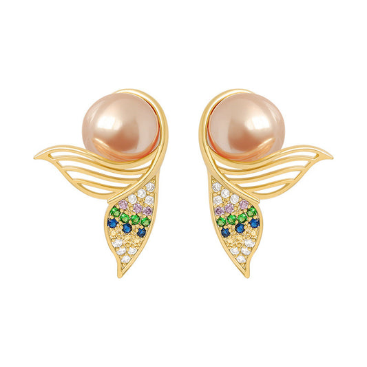 Designed Earrings With Micro-color Zircon