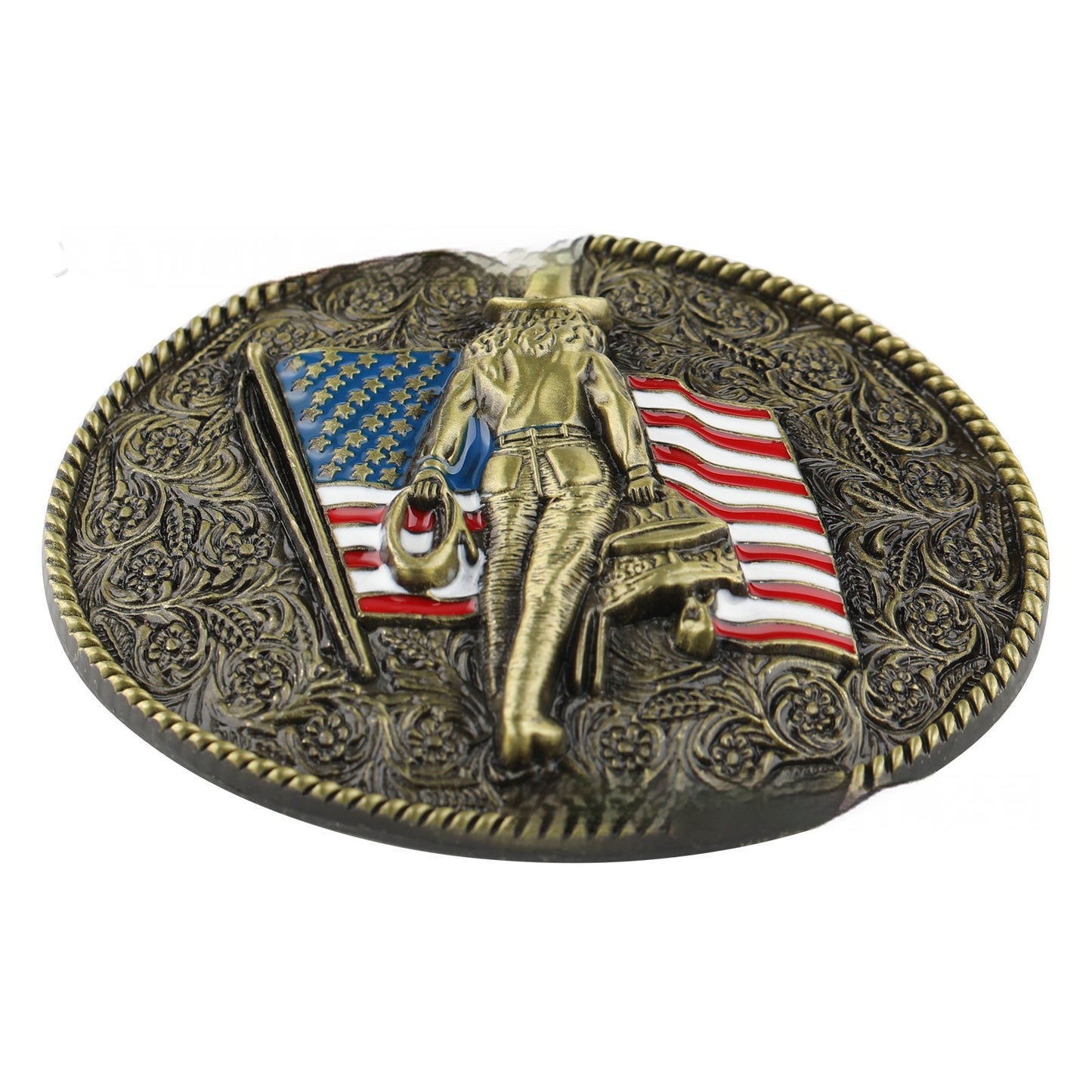 Western Style American Flag Belt Buckle