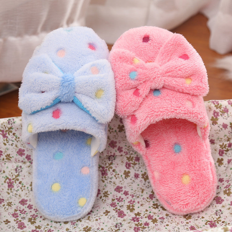 Bowknot Polka-Dot slippers