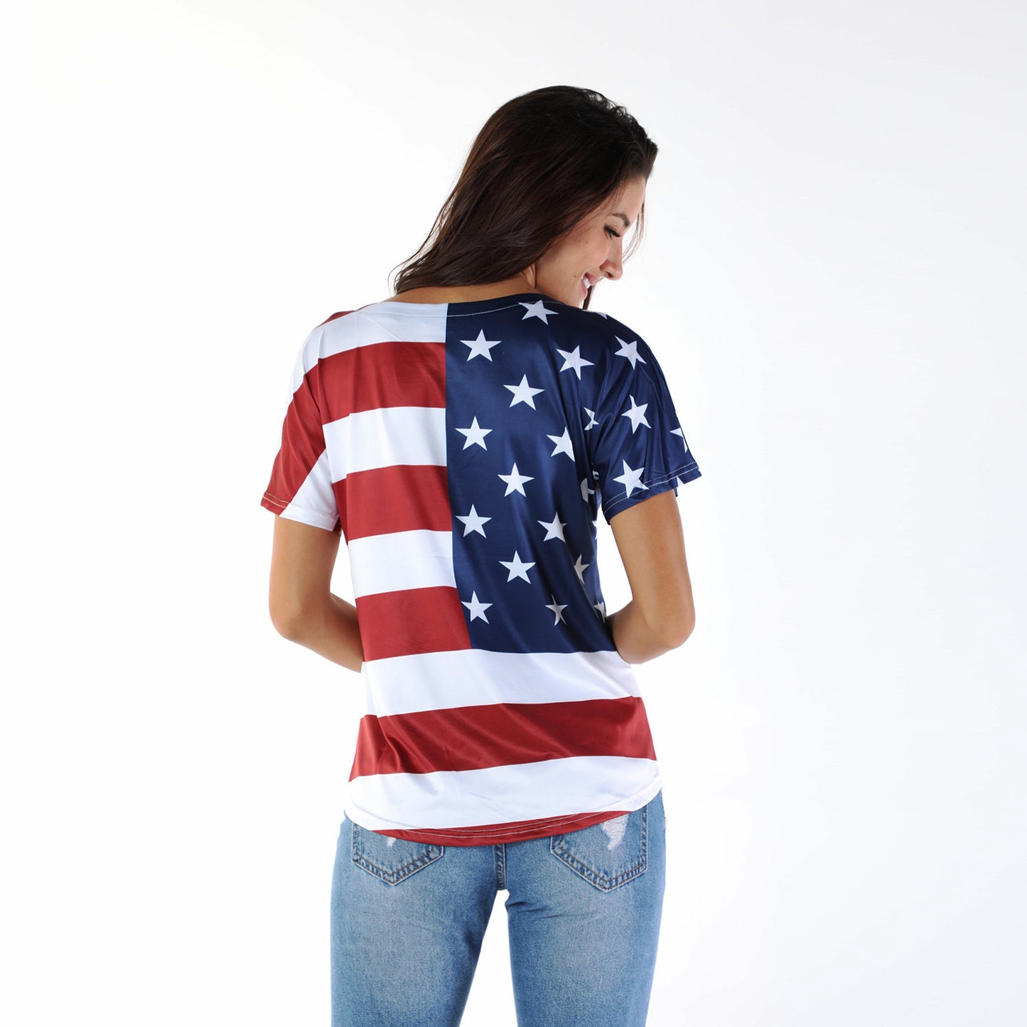 American flag women's fashion short sleeve