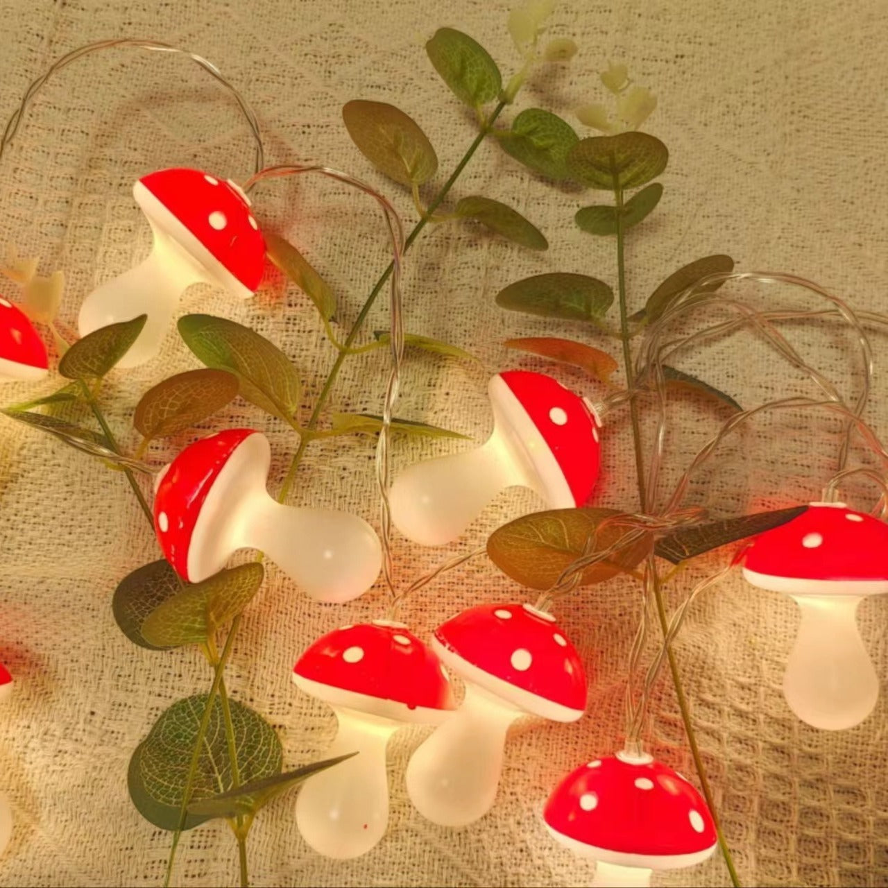 LED Mushroom Lighting Chain Holiday Decoration