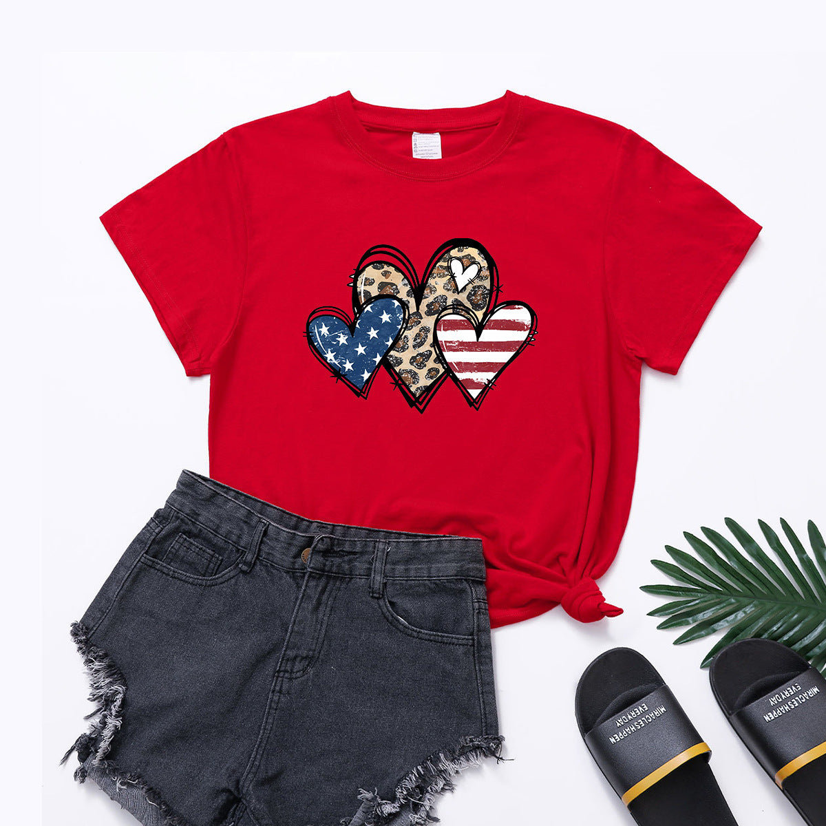 Star Stripes Independence Day Short Sleeve Top