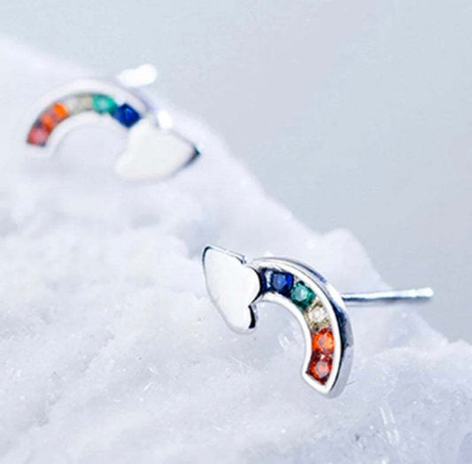 Zircon Rainbow Cloud Stud Earrings