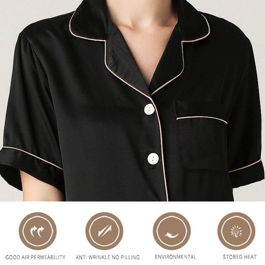 Pajamas Simulation Silk Short-sleeved