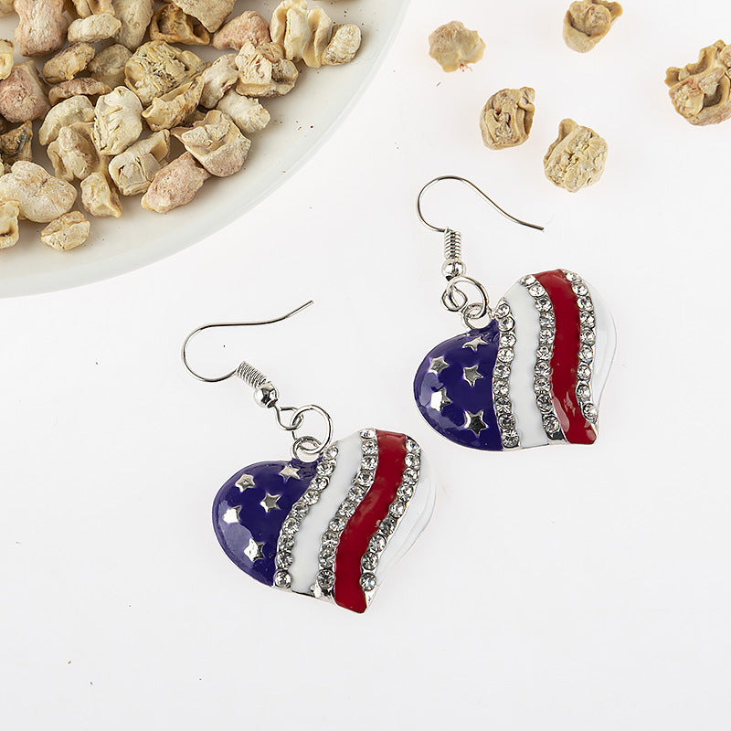 American Flag Drop Earrings