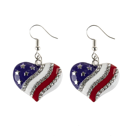 American Flag Drop Earrings