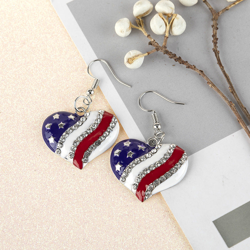 American Flag Drop Earrings