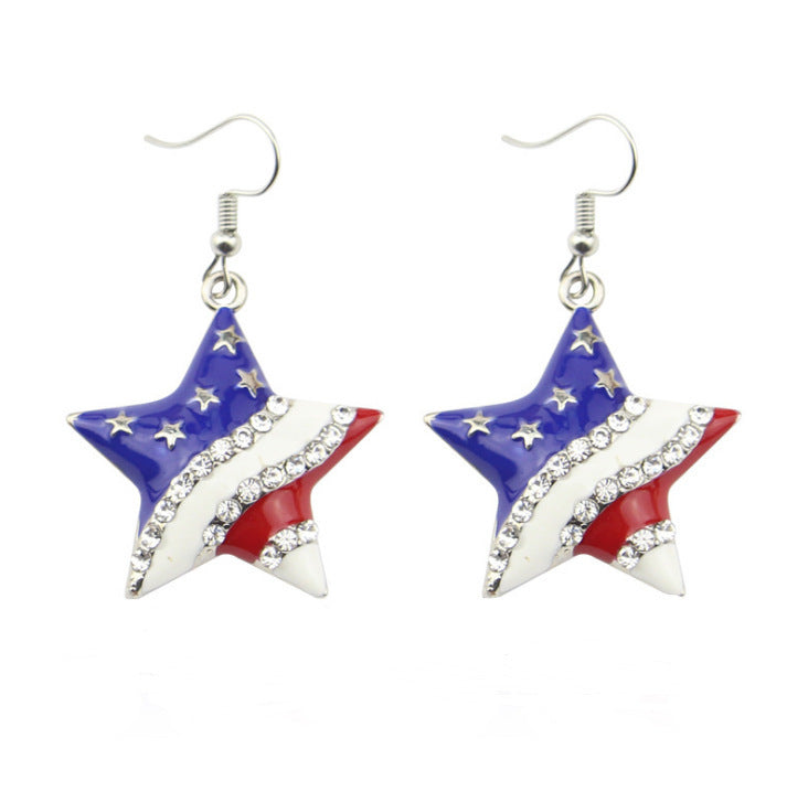 American Flag Drop Earrings