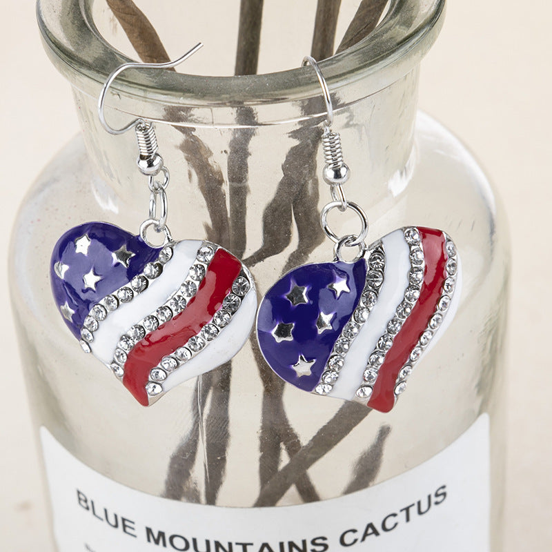 American Flag Drop Earrings